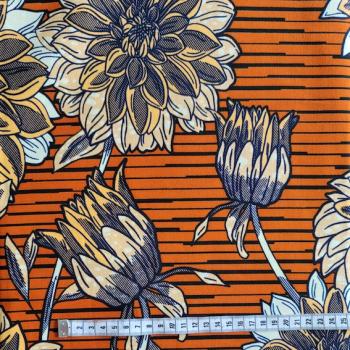 Preview: YELLOW DAHLIAS Afrikanischer Wax Print Stoff
